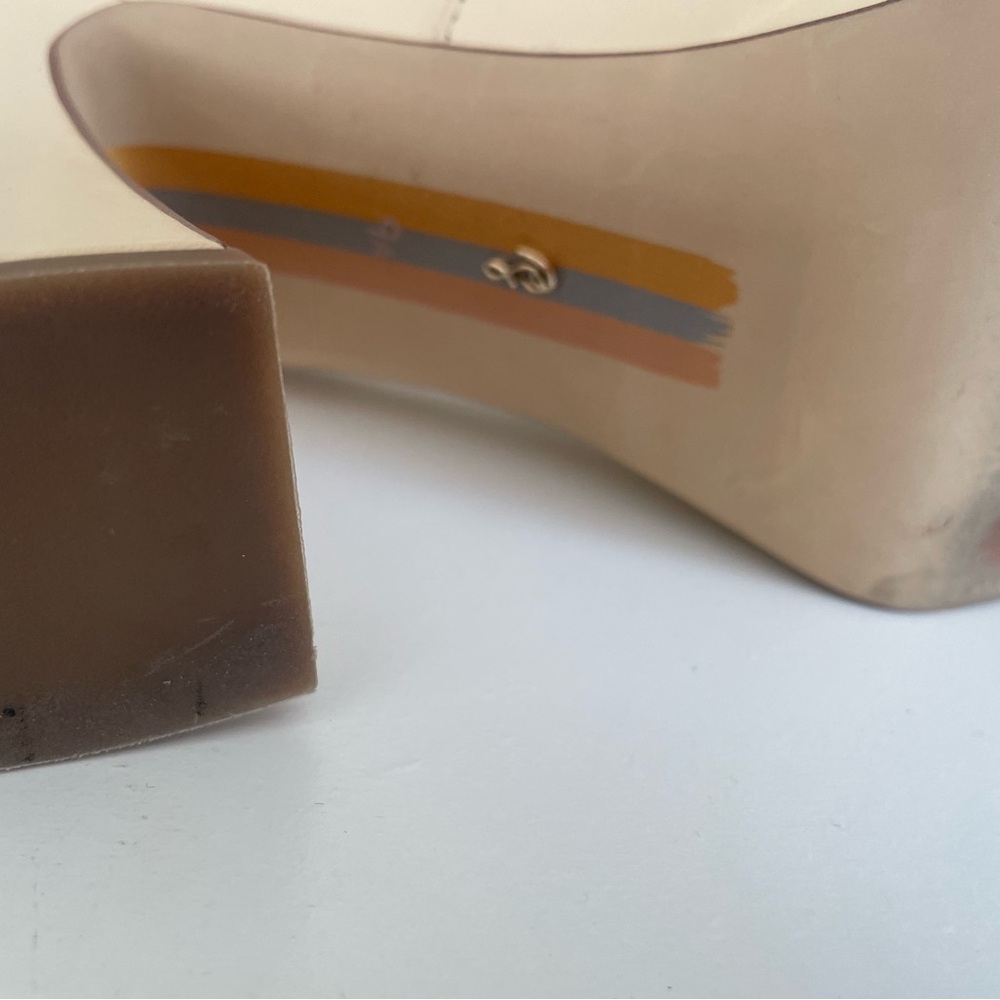 Sam Edelman Cream Heeled Loafers - Picture 4 of 14